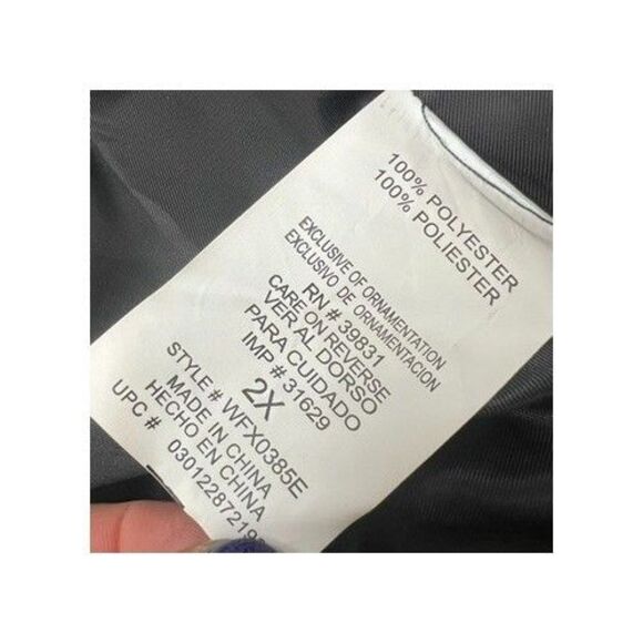 Democracy Lined Black Soft Faux Fur Shawl Collar Poncho Coat Womens Plus 2X - Picture 10 of 16